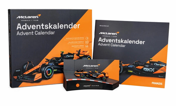 McLaren MCL38 – Kalendarz adwentowy z modelem i dźwiękiem silnika! Przeżyj F1 dzień po dniu!