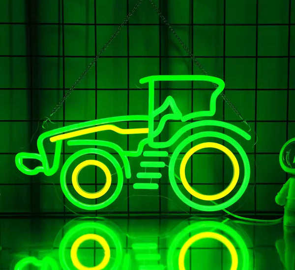 🚜 Neon LED – Zielony Ciągnik John Deere Style 💚