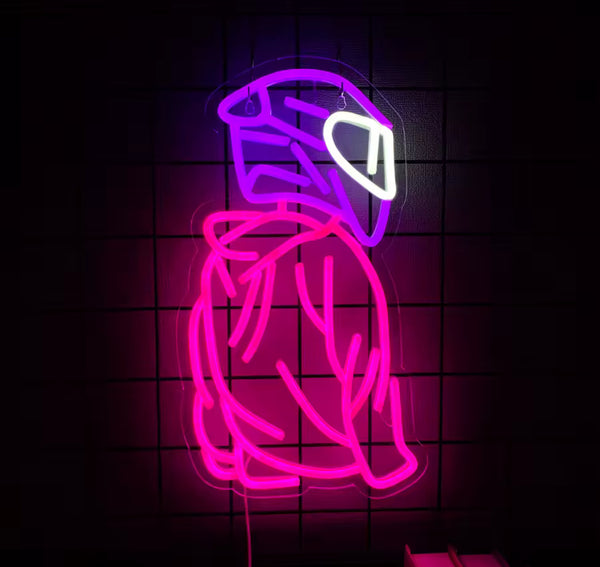 💡 Neon LED – Motocyklista w kasku 🏍️